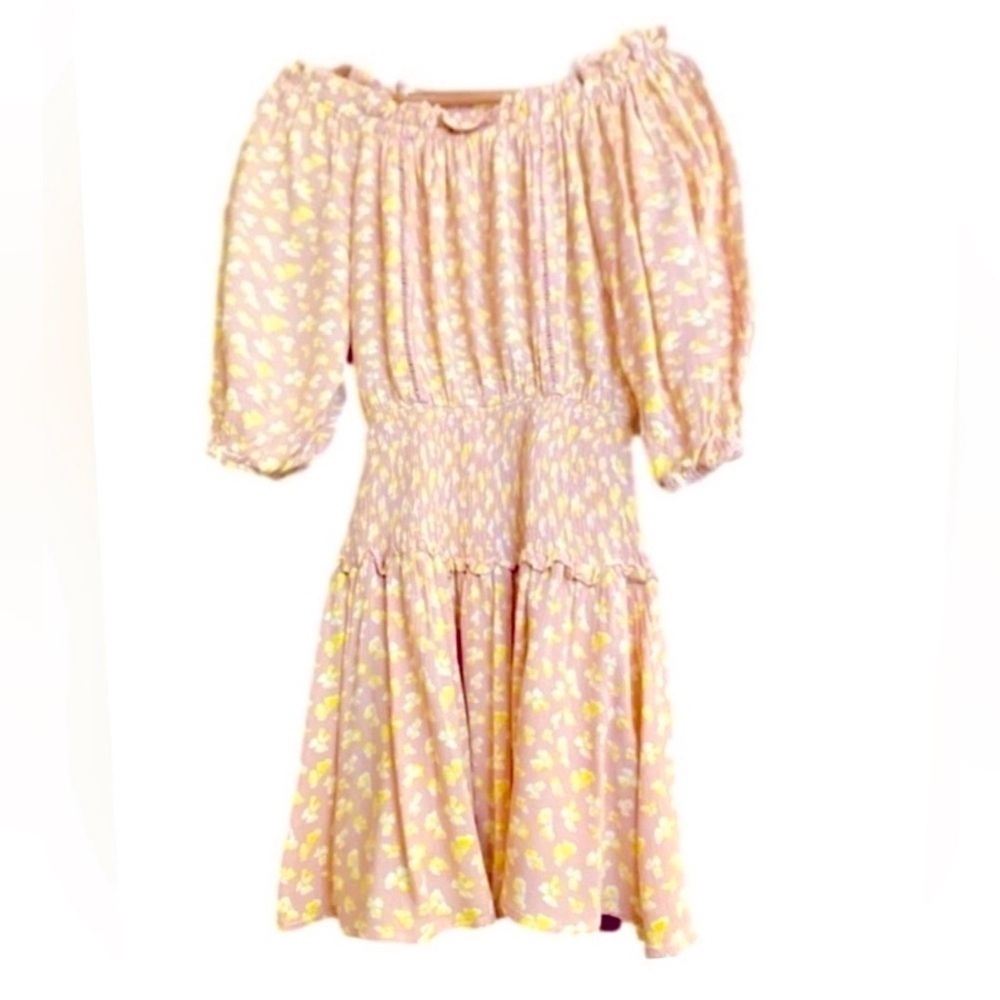 Lush Floral Off Shoulder Mini Dress Size S - Picture 1 of 15